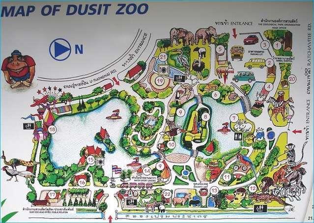 Зоопарк Дусит (Бангкок) карта