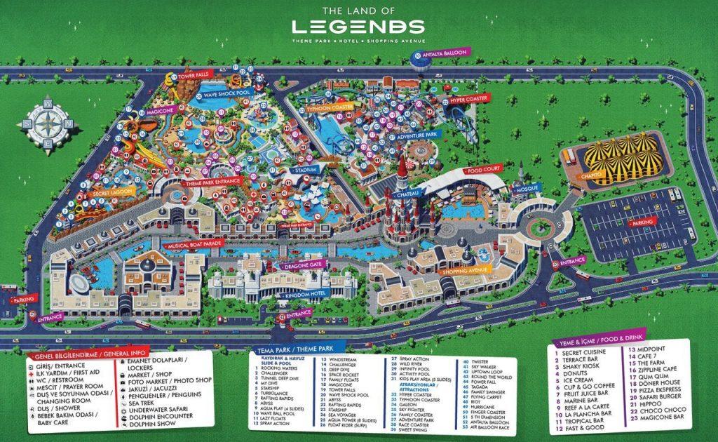 the land of legends theme park karta